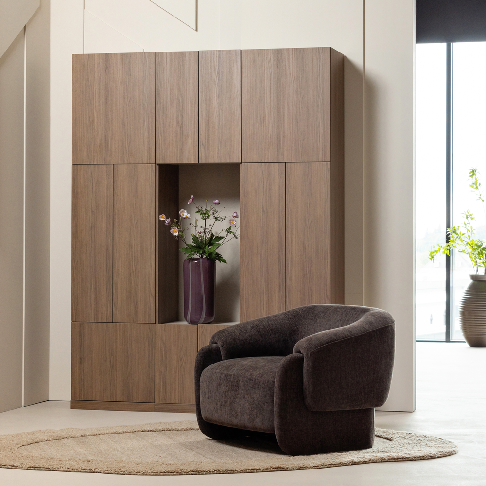Build wandkast combinatie 162 cm eiken decor bruin, sfeerfoto