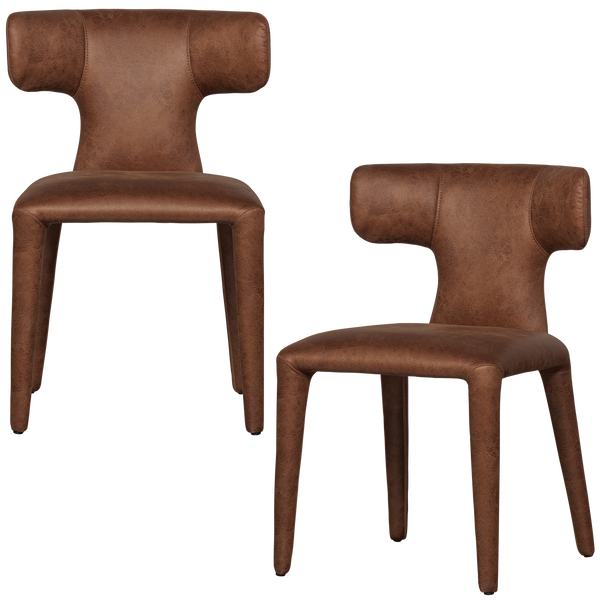 Permit dining chair leather look cognac, detail