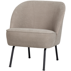 Vogue armchair woven fabric sand, angled front view