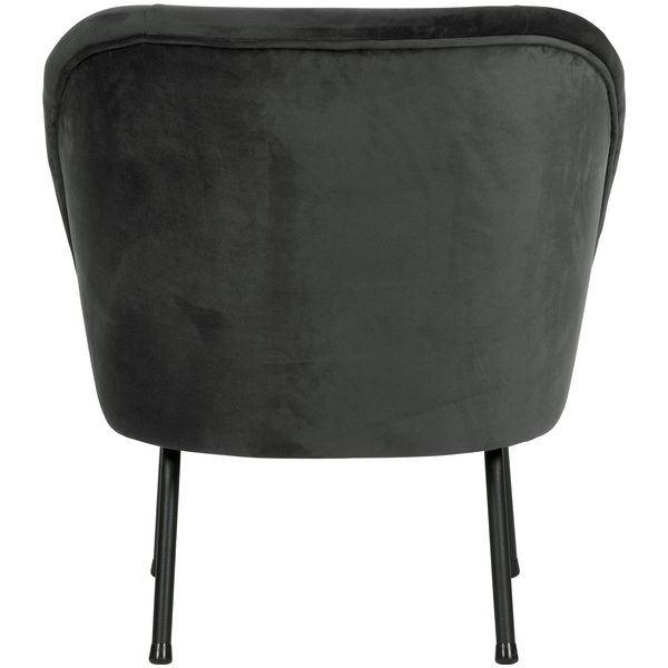 Vogue fauteuil velours noir, vue de dos