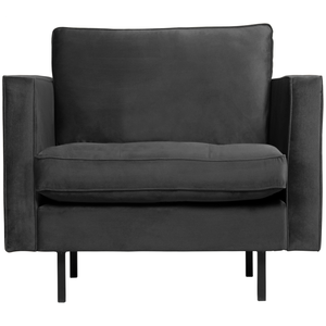 Rodeo classic armchair velvet anthracite, front view