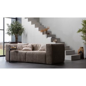 Bean 3,5-seater sofa rib fabric travertin, room setting