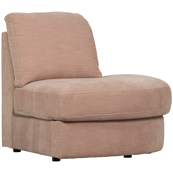Family 1-place element angle rond droit tissu rose, vue de face