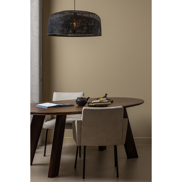Roundly table à manger/bureau mangue noyer 160x110, photo d'ambiance