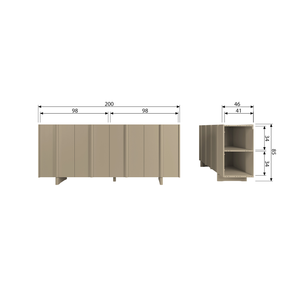Basu sideboard pine mud, dimension drawing