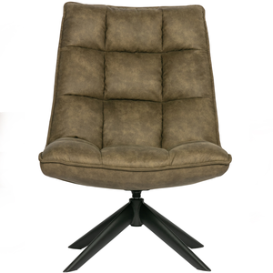 Jouke fauteuil cuir artificiel vert, vue de face