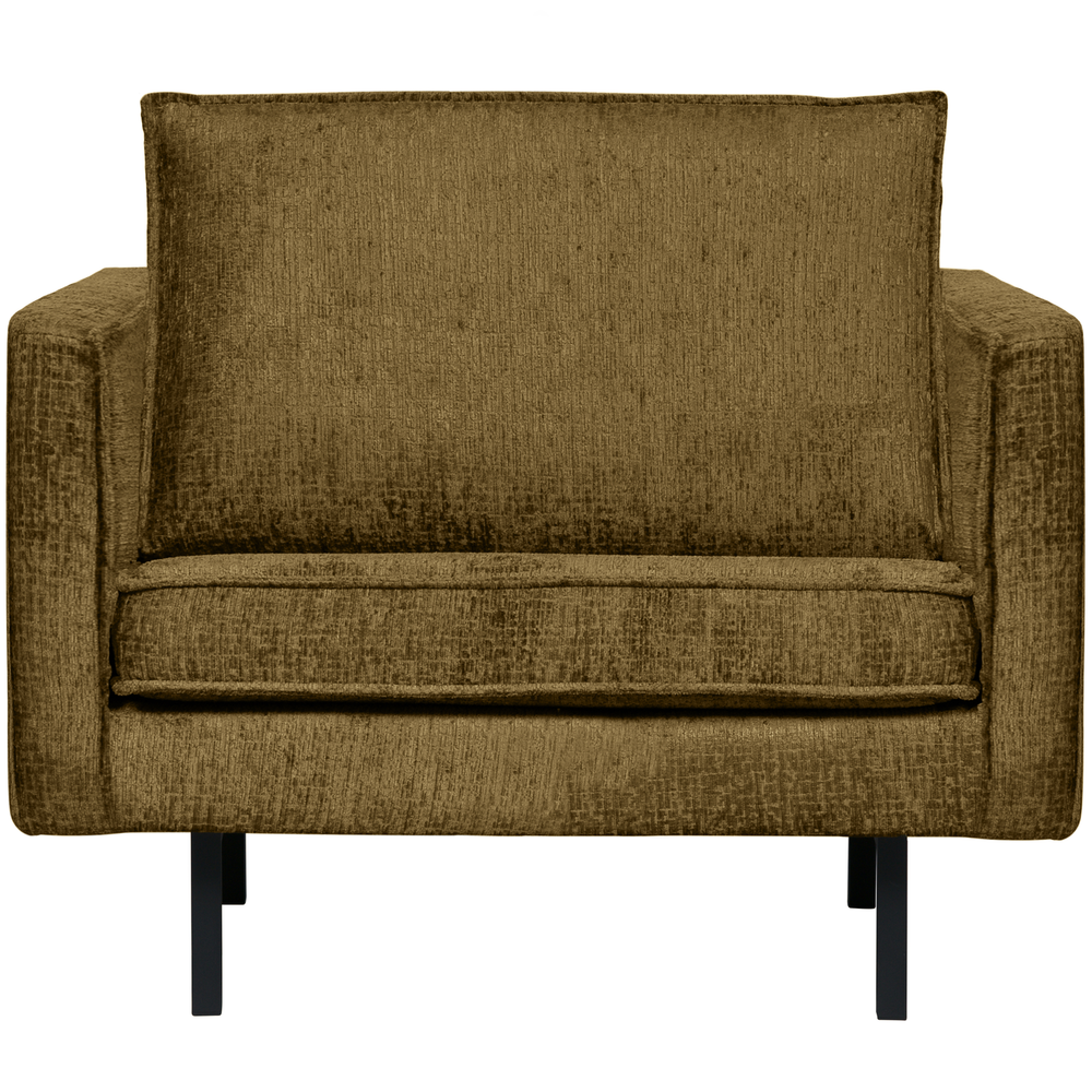 Rodeo fauteuil structure velvet brass, vooraanzicht