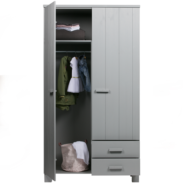 Dennis armoire à tiroirs pin béton gris, côté droit
