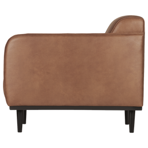 Statement arm chair eco cuir cognac, vue de face