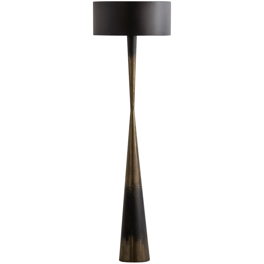 Blackout Too staande lamp metaal zwart/messing, vooraanzicht