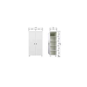 Ties armoire de jardin pin blanc, plan avec dimensions