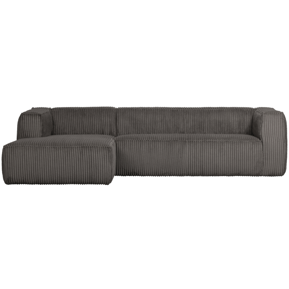 Bean corner sofa left rib fabric terrazzo, front view