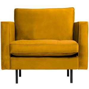Rodeo classic armchair velvet ochre, front view