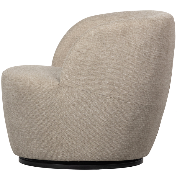 Serra swivel chair woven fabric sand, left side