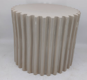 Grooves decorative side table ceramic sand, material sample