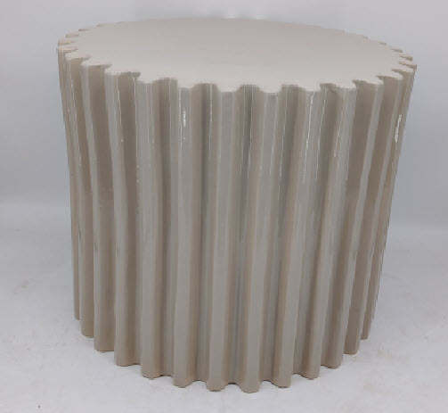 Grooves decorative side table ceramic sand, material sample