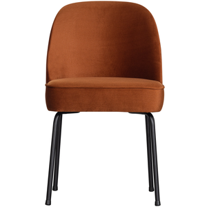 Vogue eetkamerstoel velvet roest, vooraanzicht