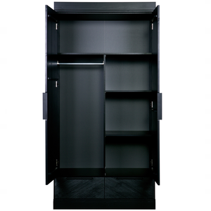 Connect interior black for 2-doors + drawer cabinet, front view
