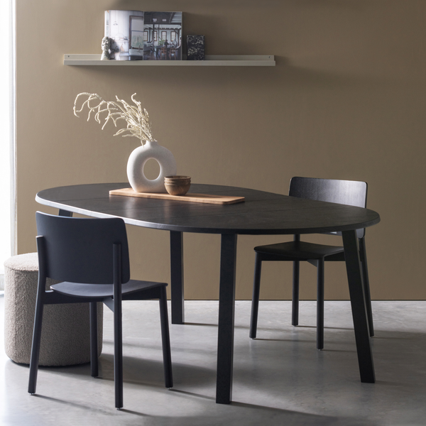 Lange jan ø extendable dining table oak blacknight, room setting
