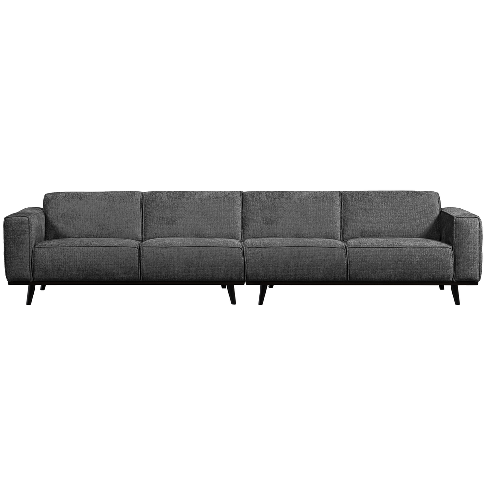 Statement XL 4-zits bank 372 cm structure velvet mountain, vooraanzicht