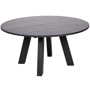 Rhonda XL table ø150 cm chene blacknight matt, vue de face