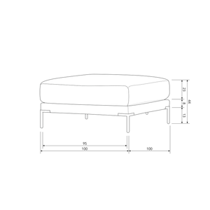 Couple pouf 100 cm sand, dimension drawing