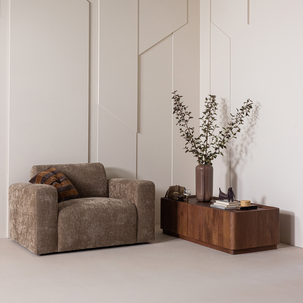 Volu coffee table mango wood braun, room setting