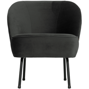 Vogue fauteuil velours noir, vue de face