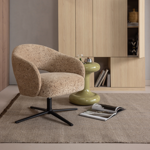 Pico swivel armchair woolly structured sand, room setting