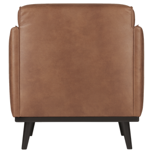 Statement arm chair eco cuir cognac, vue de dos