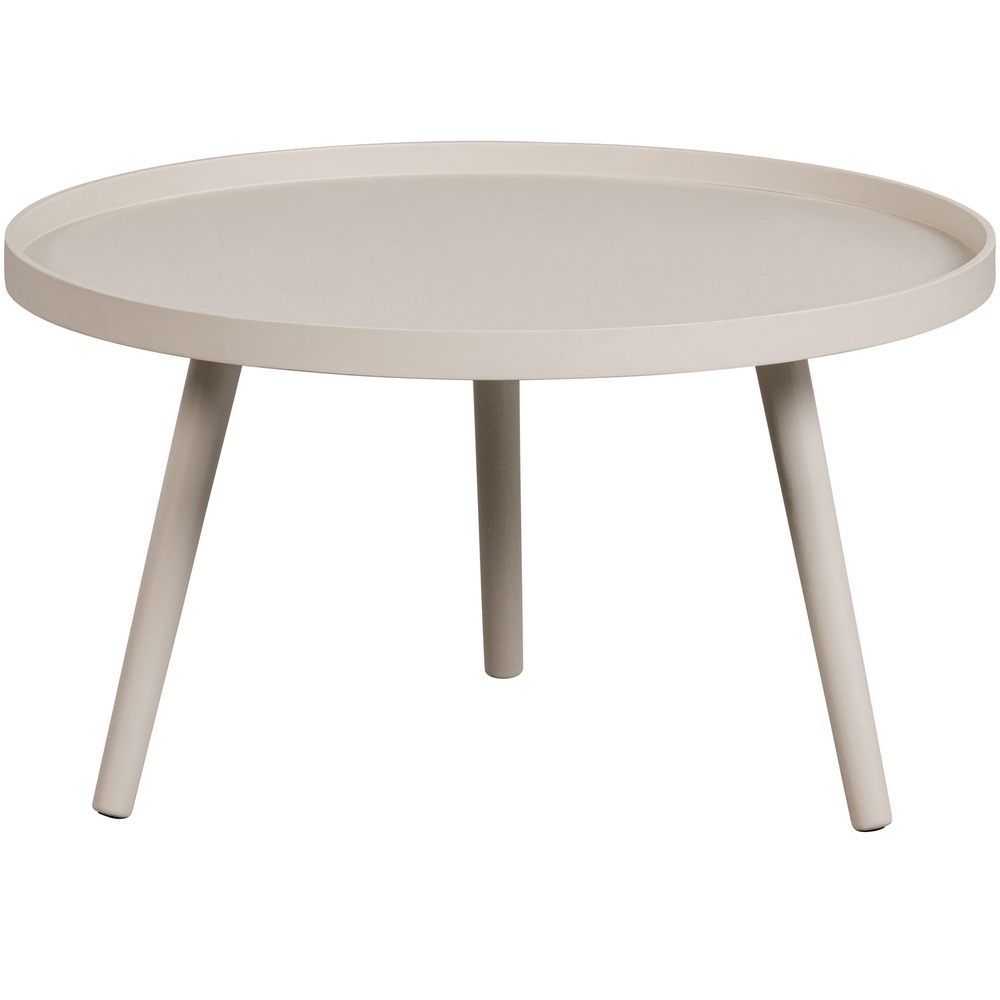 Mesa bijzettafel L hout zand 34 x ø60, schuin vooraanzicht