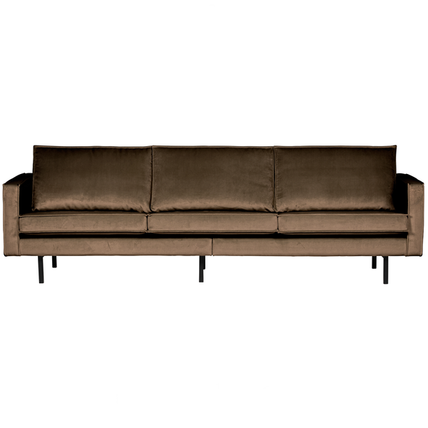 Rodeo sofa 3-seater velvet taupe, front view