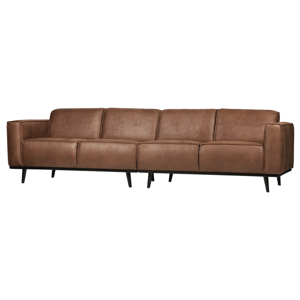 Statement 4-zits bank 280 cm ecoleer cognac, vooraanzicht