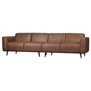 Statement 4-places 280 cm eco cuir cognac, vue de face