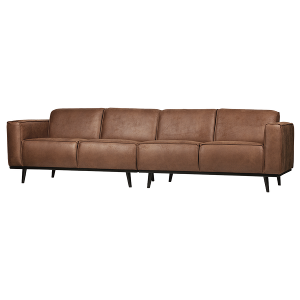 Statement 4-places 280 cm eco cuir cognac, vue de face