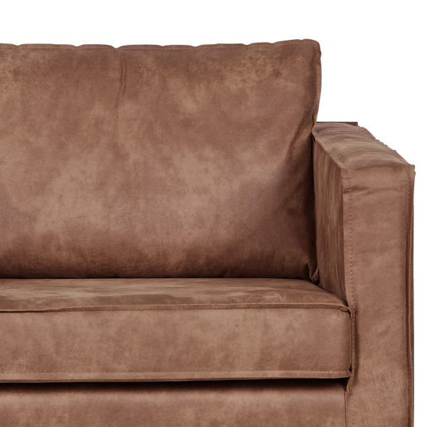 Rodeo fauteuil ecoleer cognac, detail