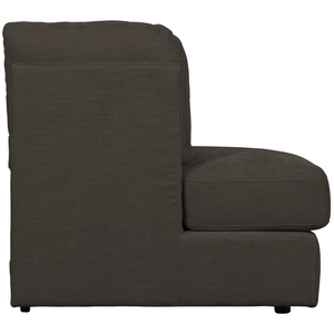 Family 1-place element angle rond gauche tissu anthracite, côté gauche