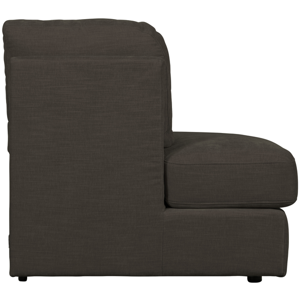 Family 1-place element angle rond gauche tissu anthracite, côté gauche