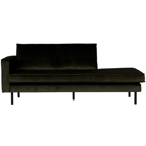 Rodeo daybed left velvet dark green, front view