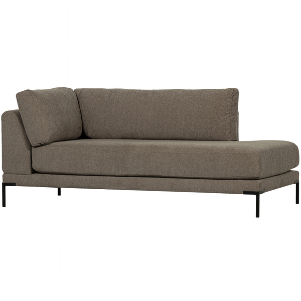 Couple lounge element right taupe, angled front view