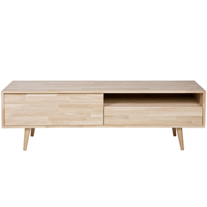 Tygo tv meubel 150 cm eiken met retro poten, vooraanzicht