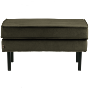 Rodeo hocker on legs velvet dark green, front view