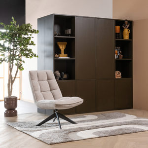 Jouke draaifauteuil chenille structuur naturel, sfeerfoto