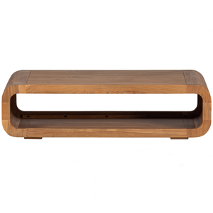 Table basse Kin en bois d'acacia naturel, vue de face