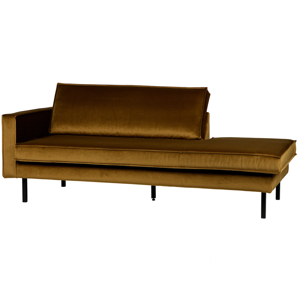 Rodeo daybed gauche velvet jaune miel, vue de face