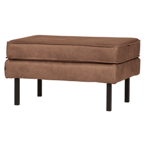 Rodeo tabouret sur jambes eco cuir cognac, vue de face