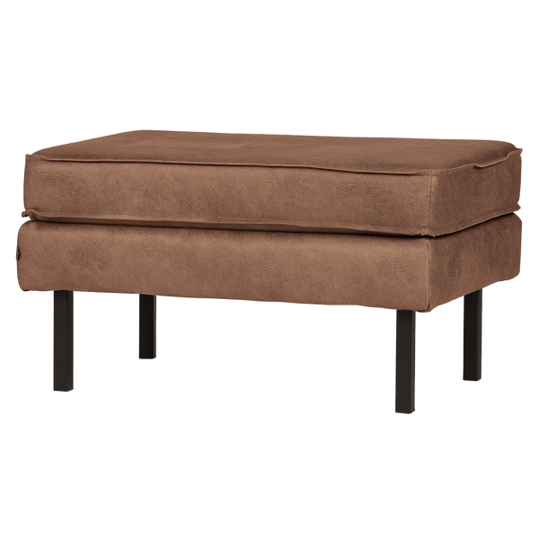 Rodeo tabouret sur jambes eco cuir cognac, vue de face