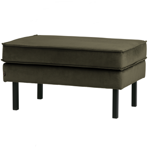 Rodeo hocker on legs velvet dark green, front view