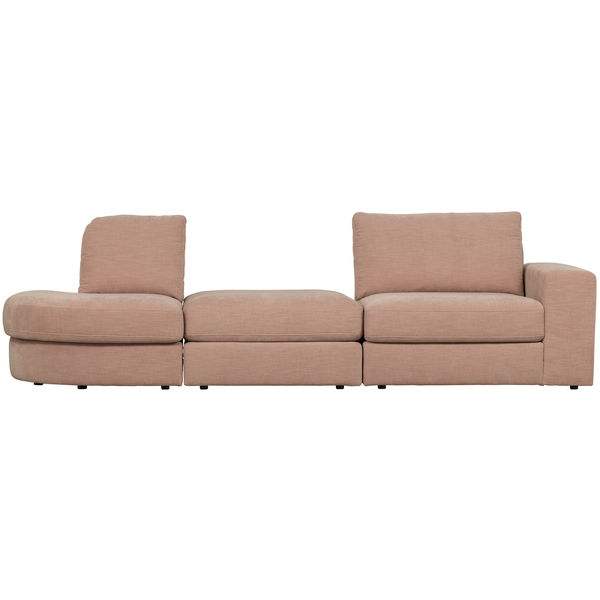 Family 1-place element angle rond gauche tissu rose, vue de face