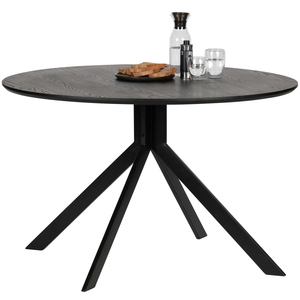Bruno table à manger mdf noir ø120 cm, vue de face